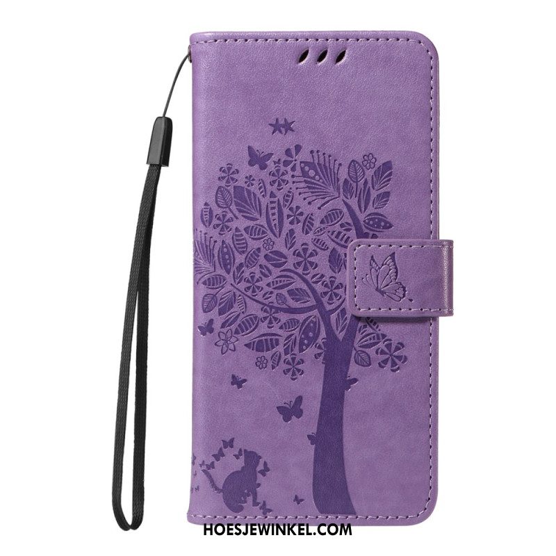 Leren Hoesje Samsung Galaxy S25 5g Edge Boom En Kat Bescherming Hoesje