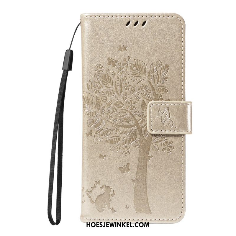 Leren Hoesje Samsung Galaxy S25 5g Edge Boom En Kat Bescherming Hoesje