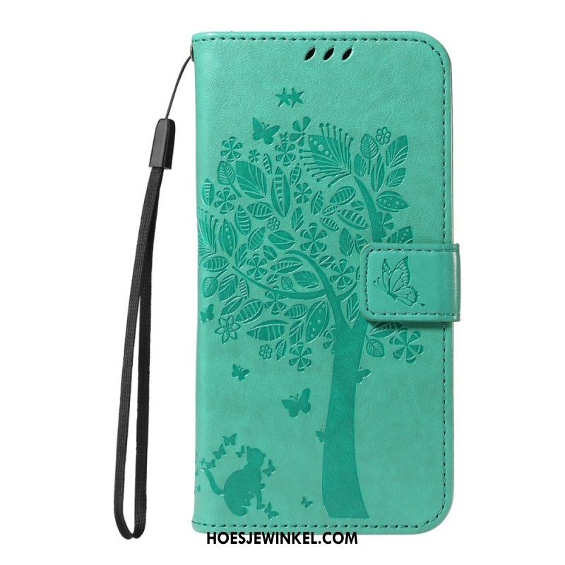 Leren Hoesje Samsung Galaxy S25 5g Edge Boom En Kat Bescherming Hoesje