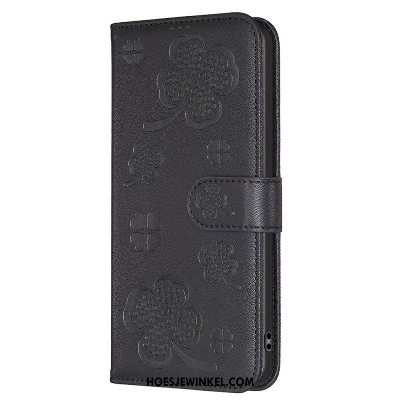 Leren Hoesje Samsung Galaxy S25 5g Edge Klaverpatroon