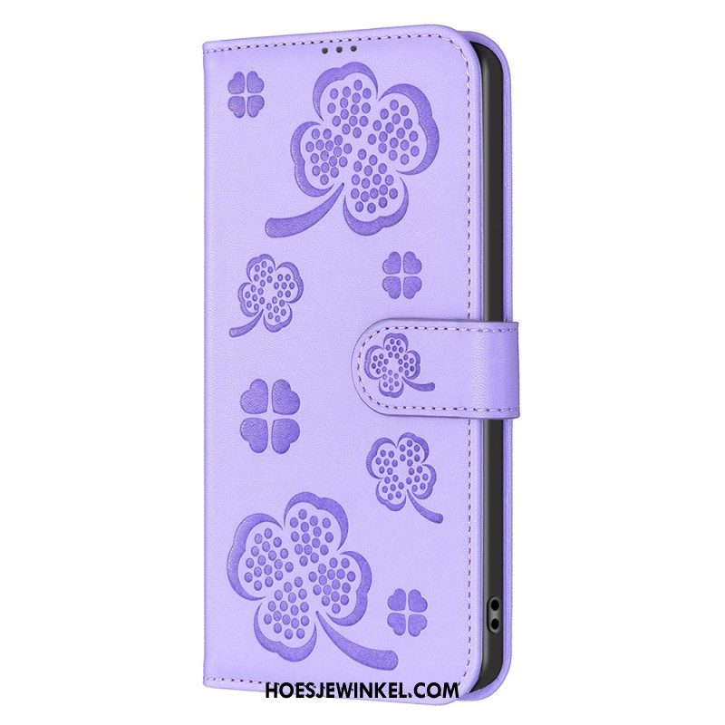 Leren Hoesje Samsung Galaxy S25 5g Edge Klaverpatroon