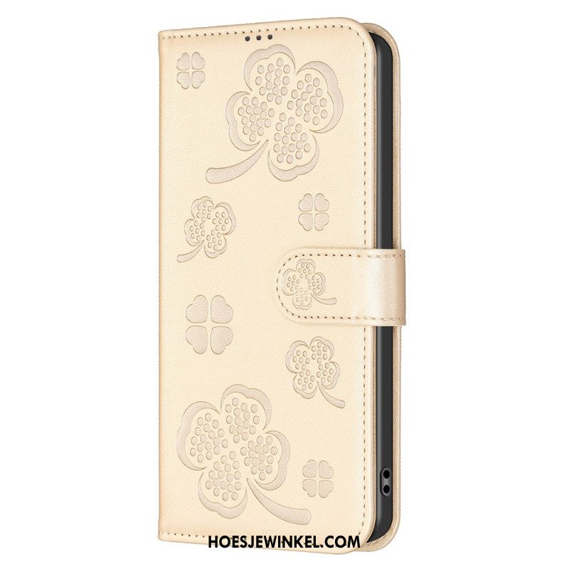 Leren Hoesje Samsung Galaxy S25 5g Edge Klaverpatroon