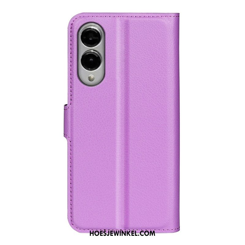 Leren Hoesje Samsung Galaxy S25 5g Edge Lychee Kunstleer Bescherming Hoesje
