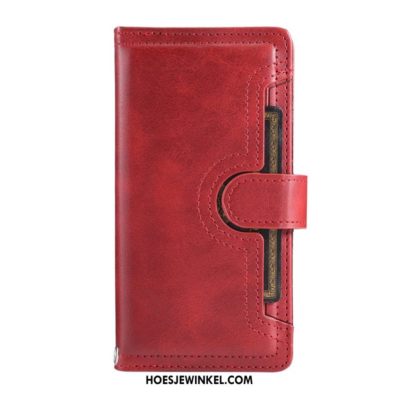 Leren Hoesje Samsung Galaxy S25 5g Edge Magnetische Portemonnee En Sleutelkoord Bescherming Hoesje