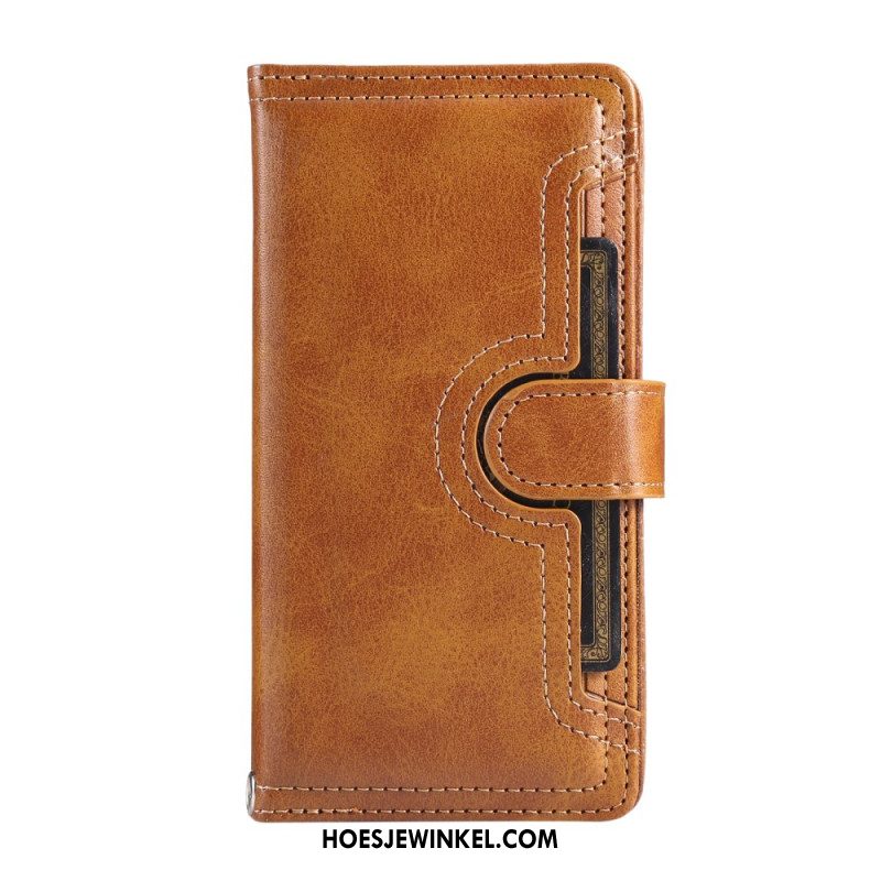 Leren Hoesje Samsung Galaxy S25 5g Edge Magnetische Portemonnee En Sleutelkoord Bescherming Hoesje