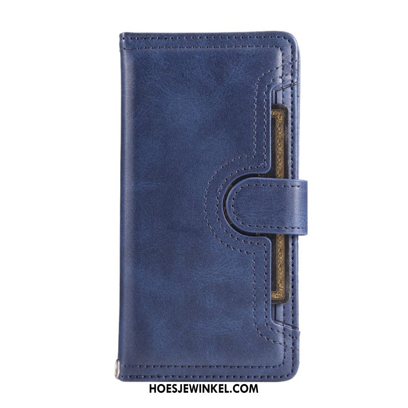 Leren Hoesje Samsung Galaxy S25 5g Edge Magnetische Portemonnee En Sleutelkoord Bescherming Hoesje