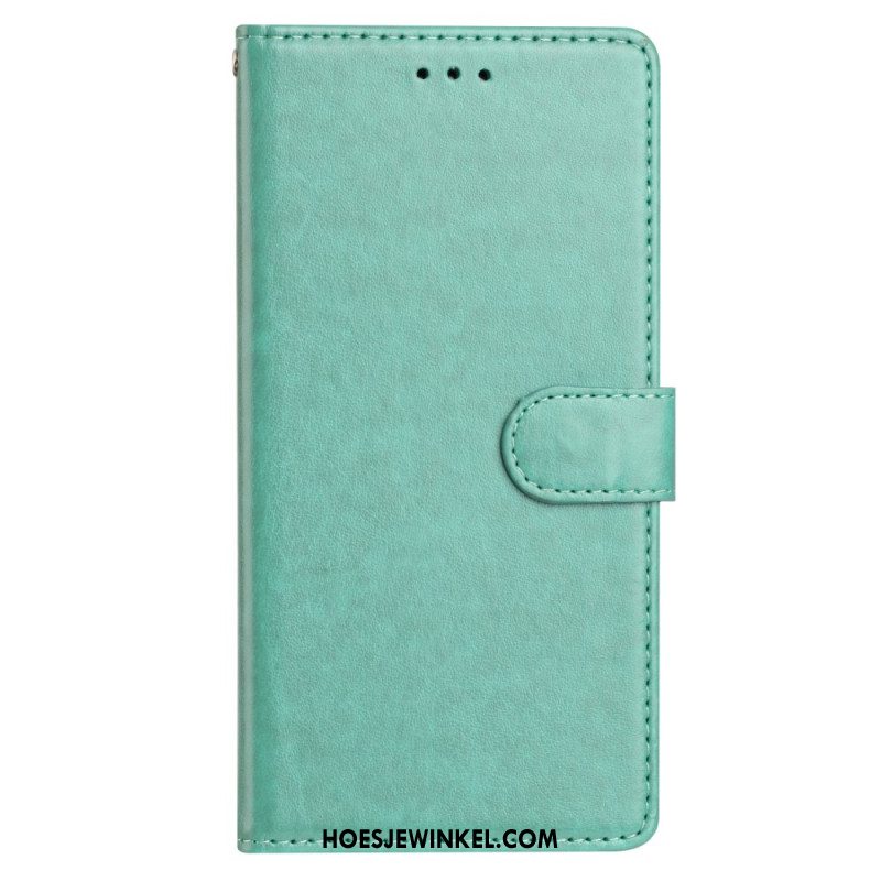 Leren Hoesje Samsung Galaxy S25 5g Effen Kunstleer Bescherming Hoesje