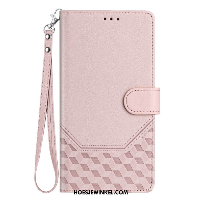 Leren Hoesje Samsung Galaxy S25 5g Honingraatpatroon Bescherming Hoesje