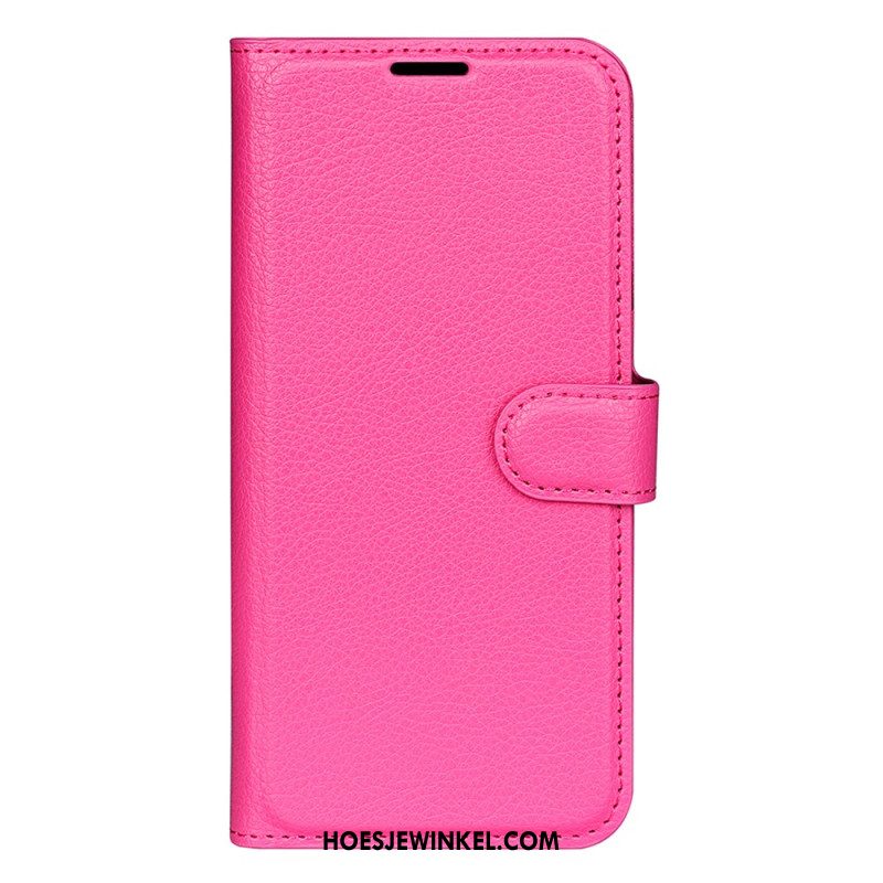 Leren Hoesje Samsung Galaxy S25 5g Klassiek Lychee-imitatieleer Bescherming Hoesje
