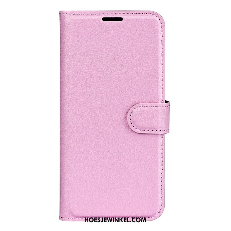 Leren Hoesje Samsung Galaxy S25 5g Klassiek Lychee-imitatieleer Bescherming Hoesje