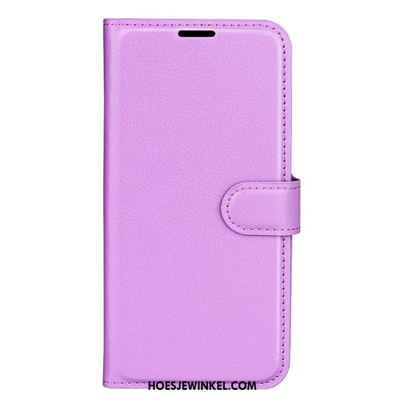 Leren Hoesje Samsung Galaxy S25 5g Klassiek Lychee-imitatieleer Bescherming Hoesje