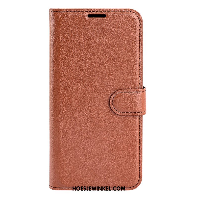 Leren Hoesje Samsung Galaxy S25 5g Klassiek Lychee-imitatieleer Bescherming Hoesje