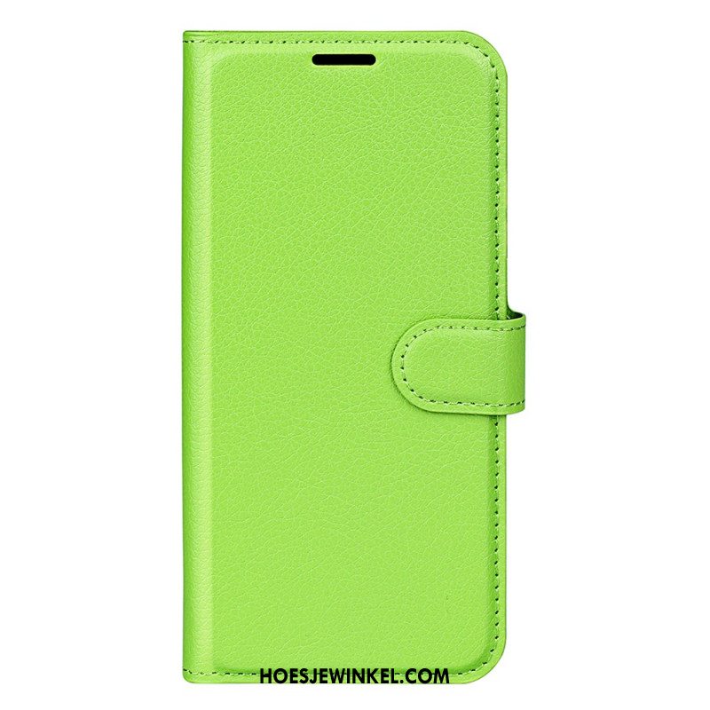 Leren Hoesje Samsung Galaxy S25 5g Klassiek Lychee-imitatieleer Bescherming Hoesje