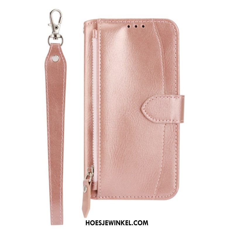 Leren Hoesje Samsung Galaxy S25 5g Vak Met Rits Riem En Schouderriem