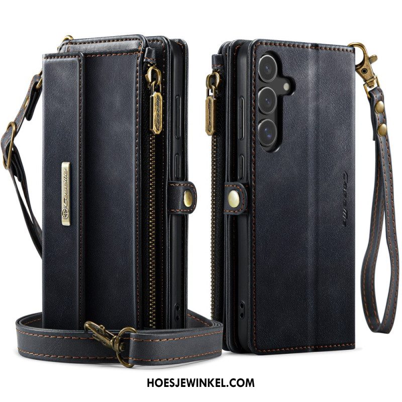 Leren Hoesje Samsung Galaxy S25 5g Volledig Rfid-portemonnee Bescherming Hoesje