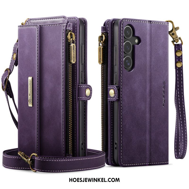 Leren Hoesje Samsung Galaxy S25 5g Volledig Rfid-portemonnee Bescherming Hoesje