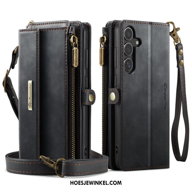 Leren Hoesje Samsung Galaxy S25 Fe Caseme Portemonnee Bescherming Hoesje