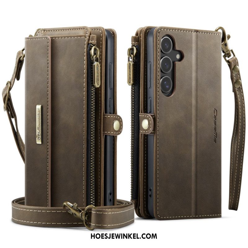 Leren Hoesje Samsung Galaxy S25 Fe Caseme Portemonnee Bescherming Hoesje