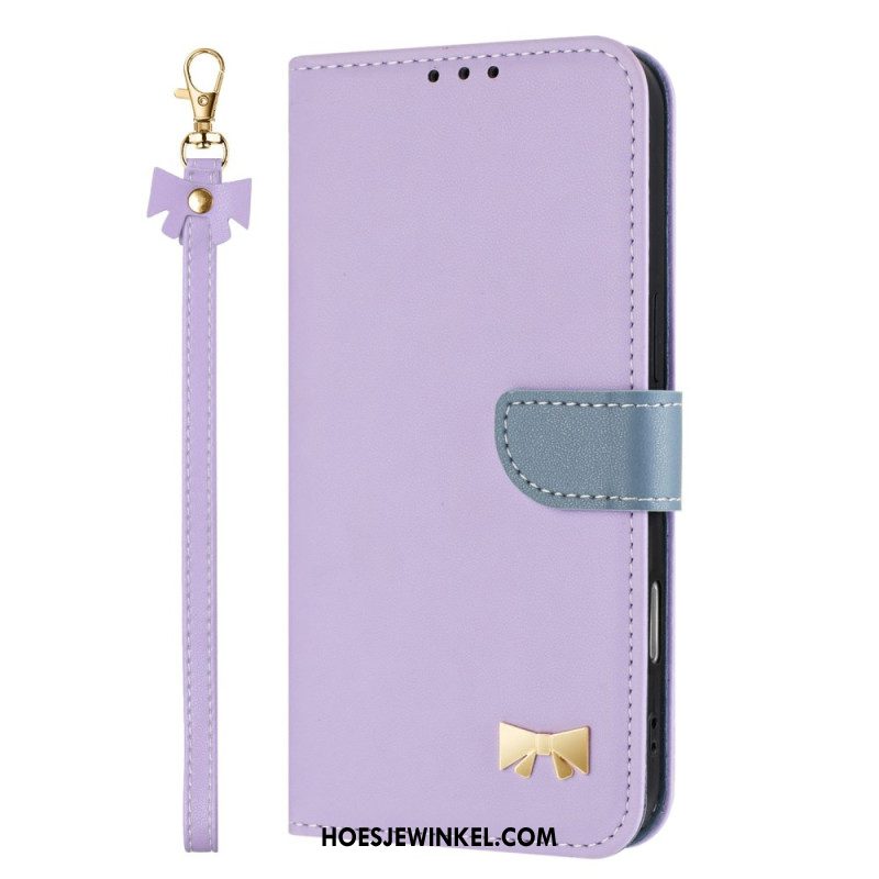 Leren Hoesje Samsung Galaxy S25 Fe Decoratieve Strik Bescherming Hoesje