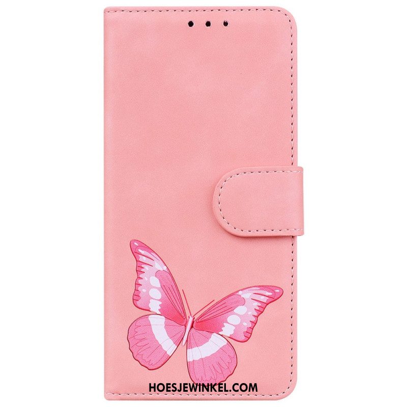 Leren Hoesje Samsung Galaxy S25 Fe Eén Vlinder Bescherming Hoesje