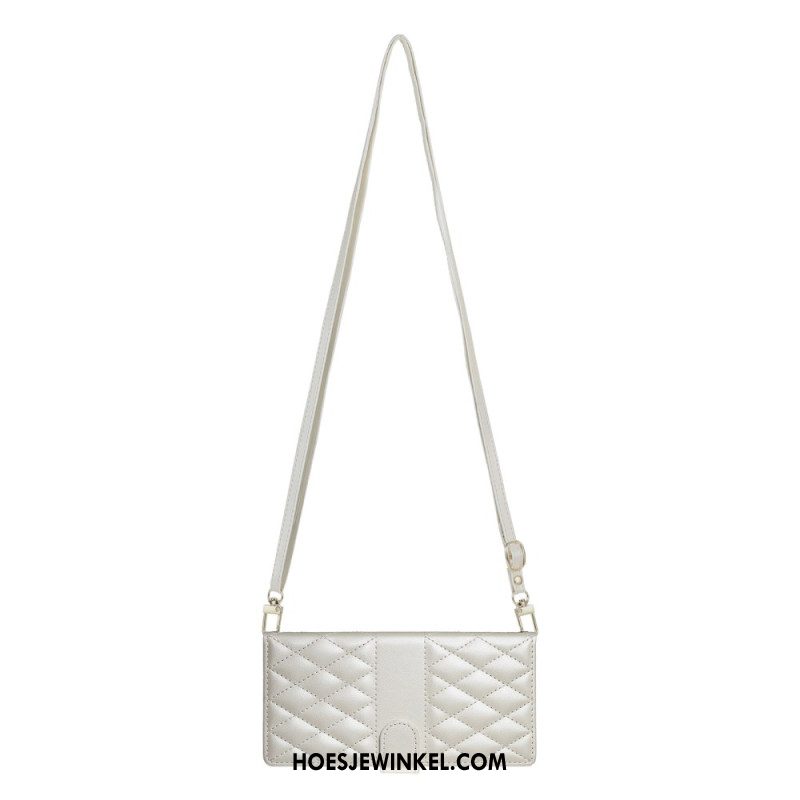 Leren Hoesje Samsung Galaxy S25 Fe Gewatteerde Portemonnee Met Riempjes Bescherming Hoesje