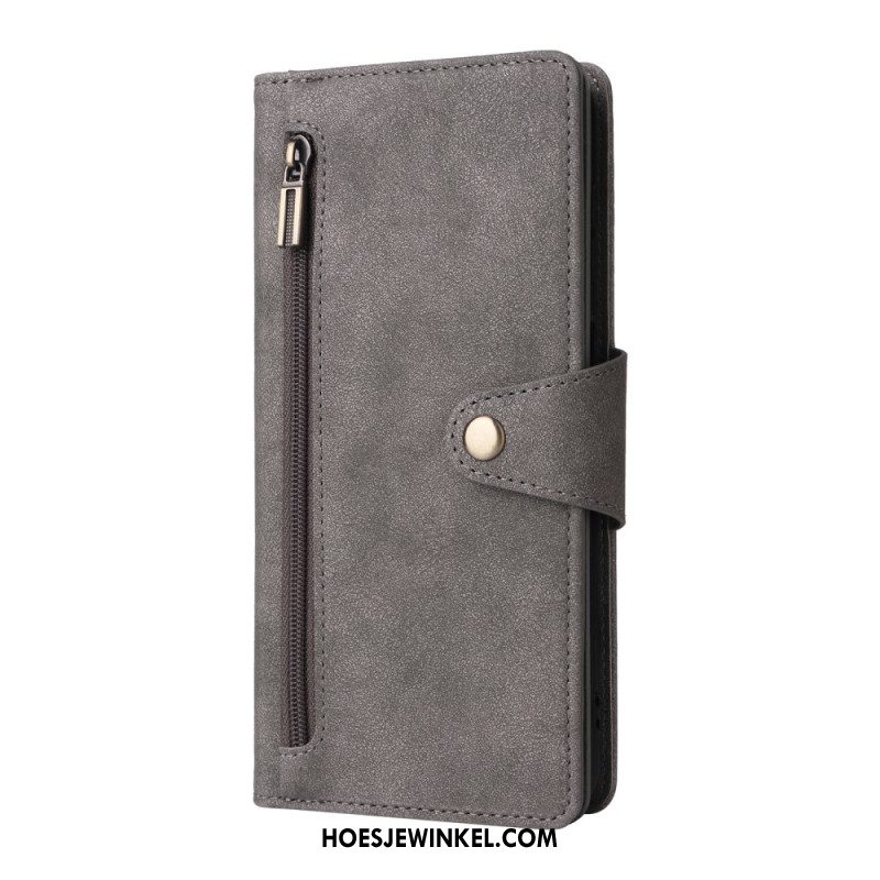 Leren Hoesje Samsung Galaxy S25 Fe Portemonnee Met Rits Bescherming Hoesje