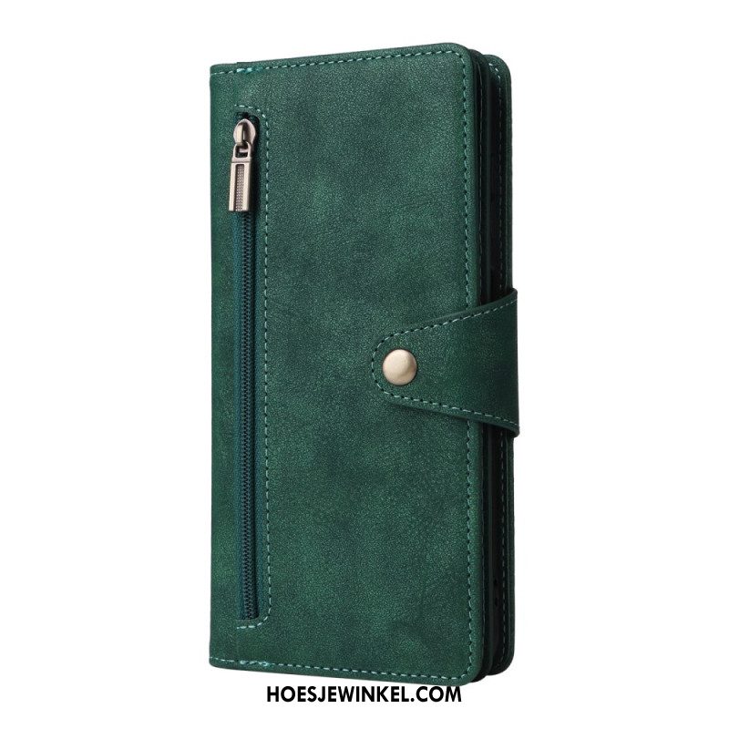 Leren Hoesje Samsung Galaxy S25 Fe Portemonnee Met Rits Bescherming Hoesje