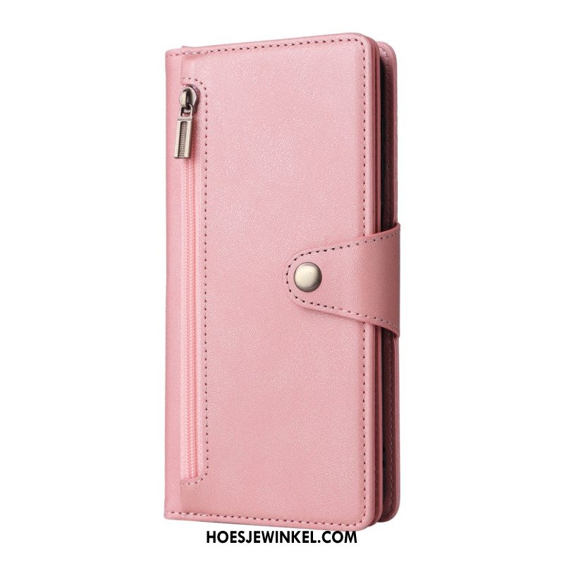 Leren Hoesje Samsung Galaxy S25 Fe Portemonnee Met Rits Bescherming Hoesje