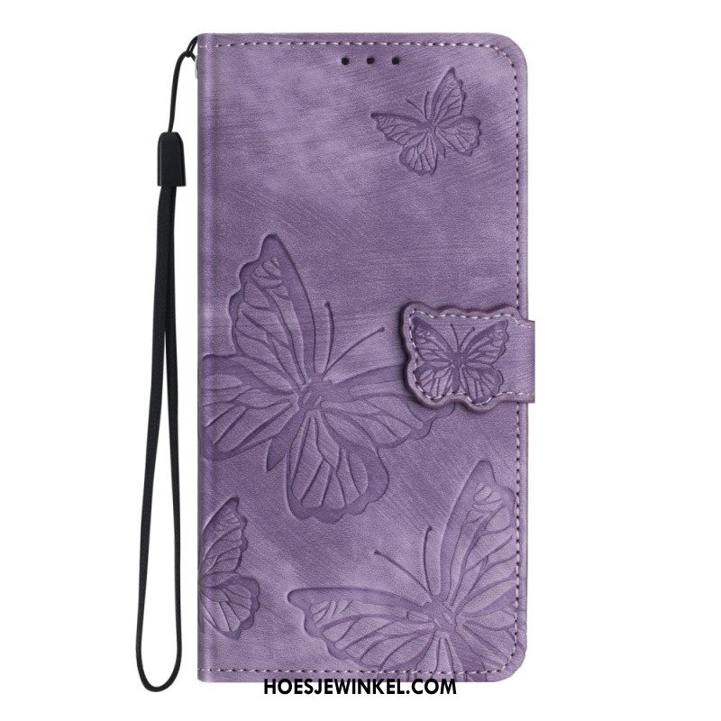 Leren Hoesje Samsung Galaxy S25 Fe Vlinder Suède-effect Bescherming Hoesje