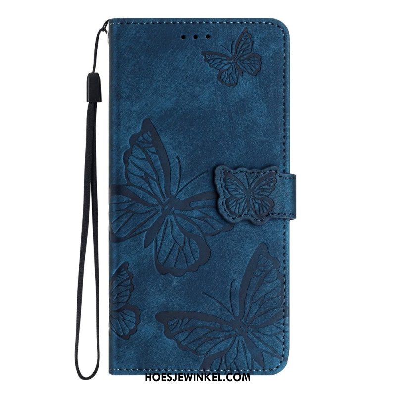 Leren Hoesje Samsung Galaxy S25 Fe Vlinder Suède-effect Bescherming Hoesje