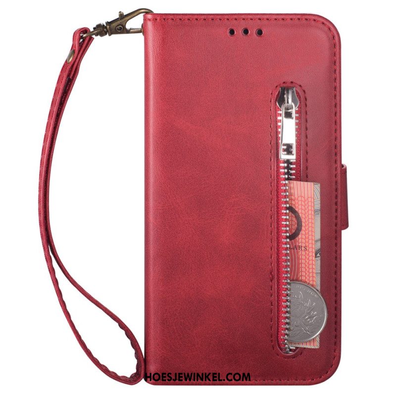 Leren Hoesje Samsung Galaxy S25 Plus 5g Muntvakje En Bandje Bescherming Hoesje