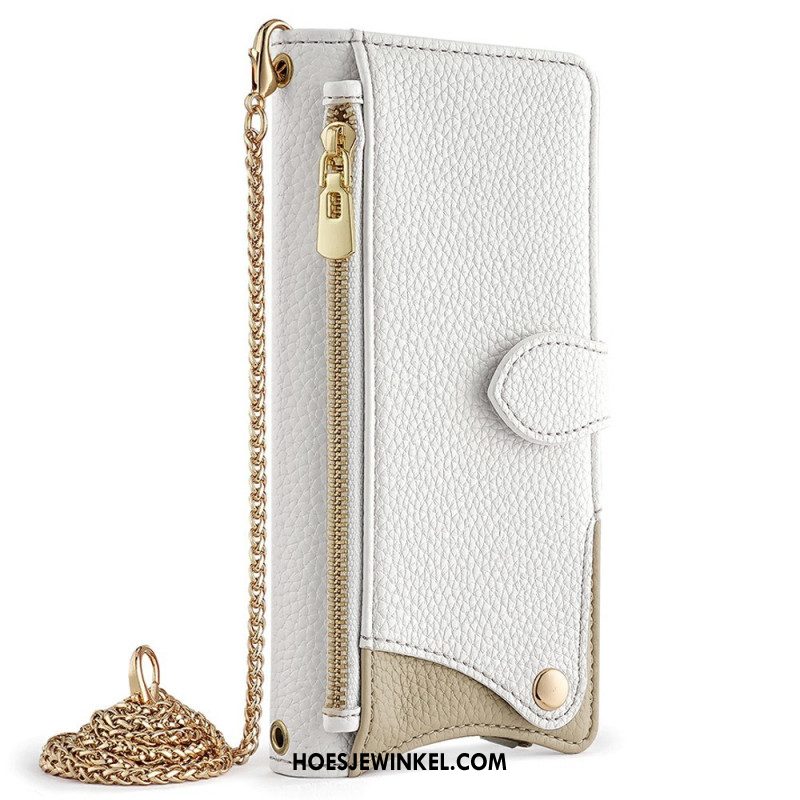 Leren Hoesje Samsung Galaxy S25 Plus 5g Portemonnee Met Ketting