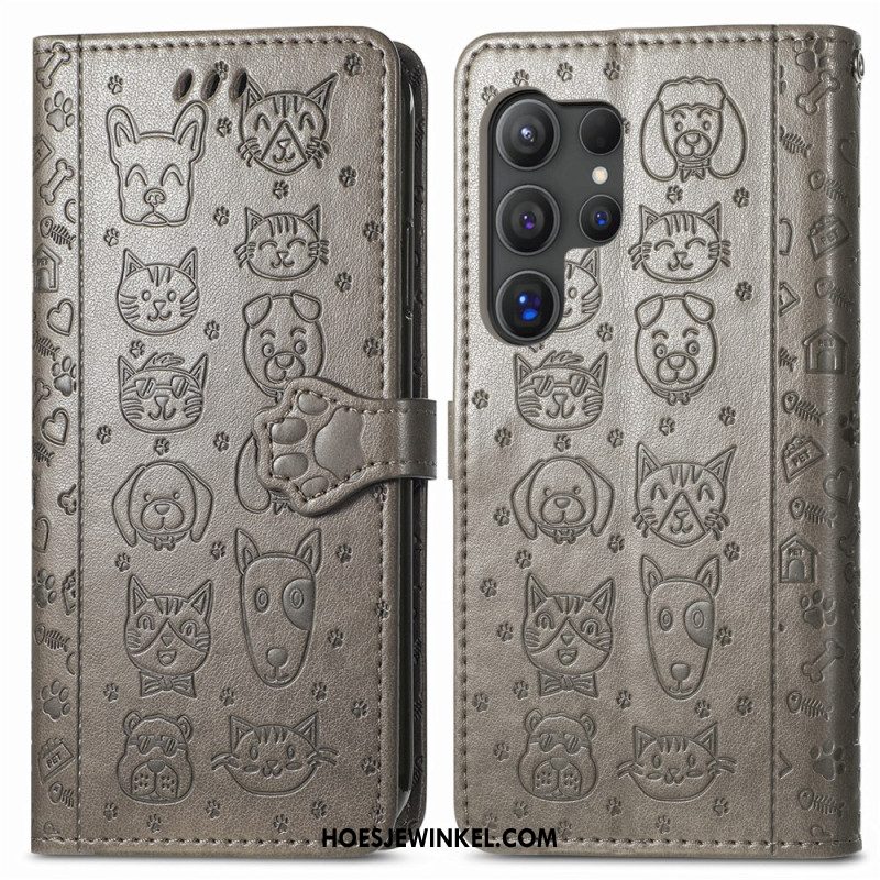 Leren Hoesje Samsung Galaxy S25 Ultra 5g Geanimeerde Dieren