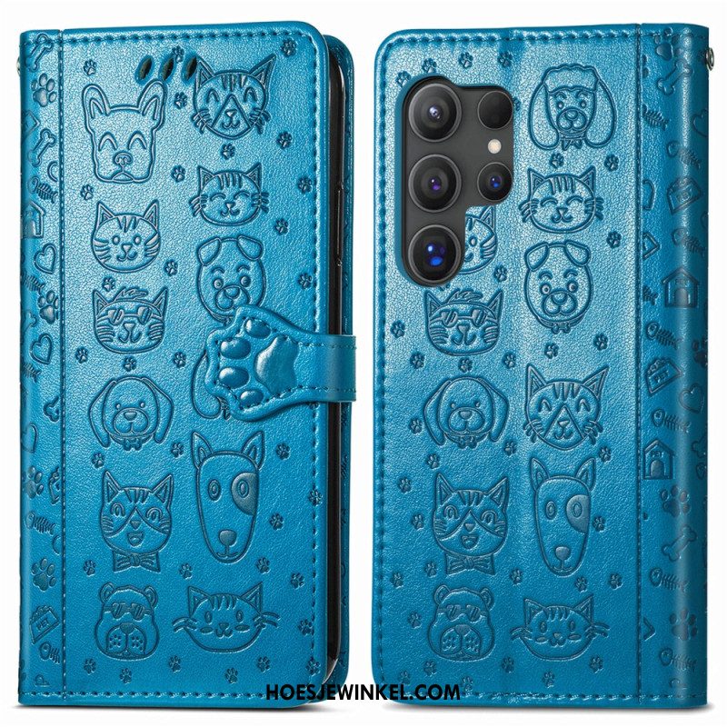 Leren Hoesje Samsung Galaxy S25 Ultra 5g Geanimeerde Dieren