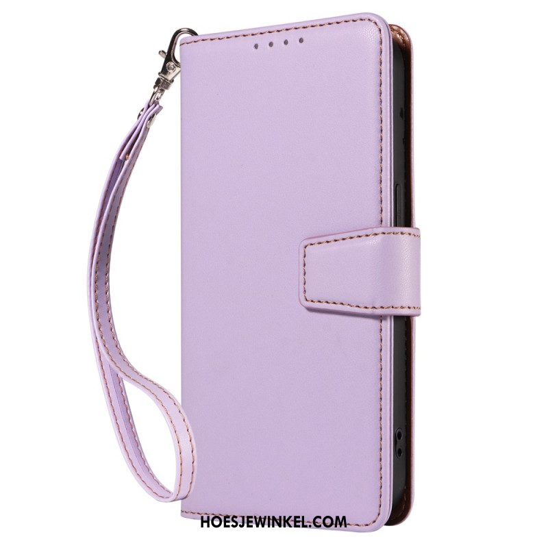 Leren Hoesje Samsung Galaxy S25 Ultra 5g Rfid-leren Portemonnee Met Bandje