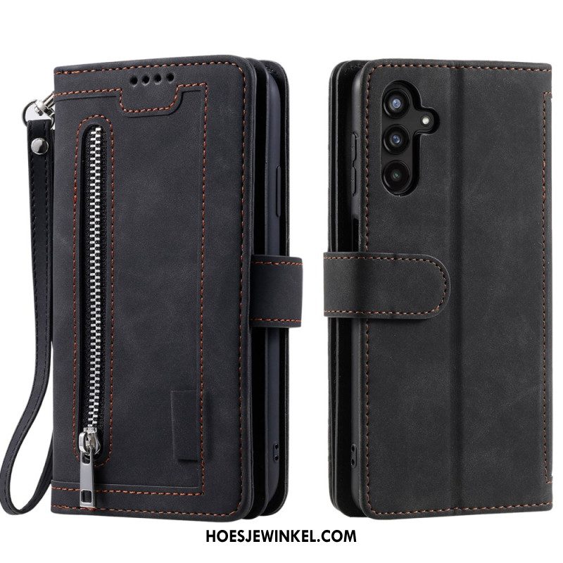 Leren Hoesje Samsung Galaxy S26 Plus 9 Kaartsleuven En Ritssluiting Bescherming Hoesje