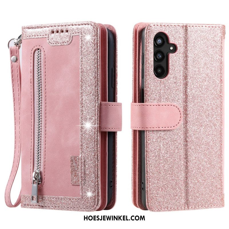 Leren Hoesje Samsung Galaxy S26 Plus 9 Kaartsleuven En Ritssluiting Bescherming Hoesje