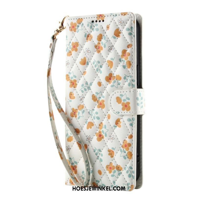 Leren Hoesje Samsung Galaxy S26 Plus Bloemenbandje
