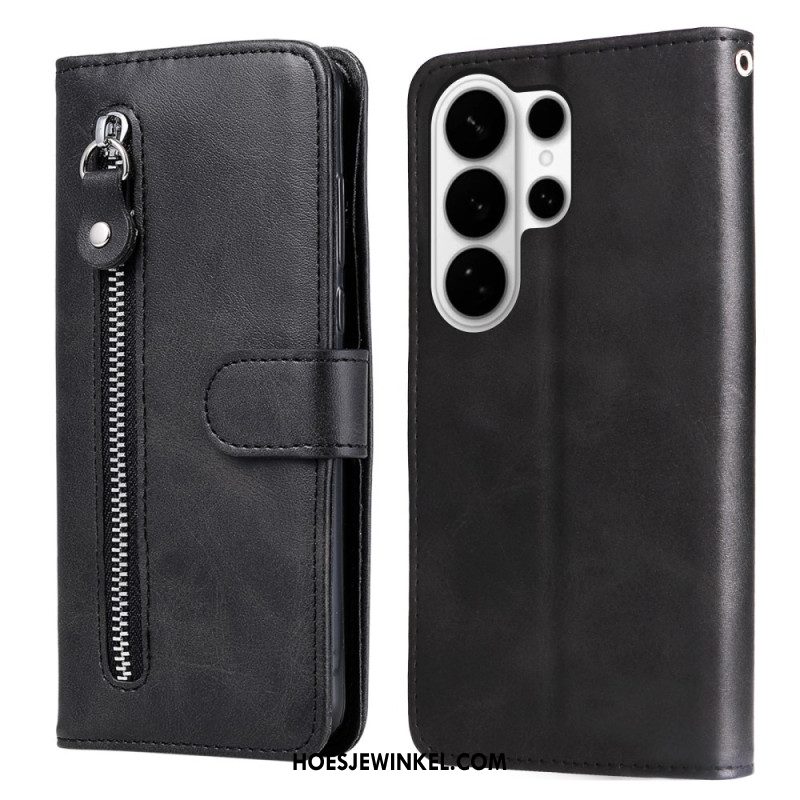 Leren Hoesje Samsung Galaxy S26 Ultra Vak Met Rits Bescherming Hoesje