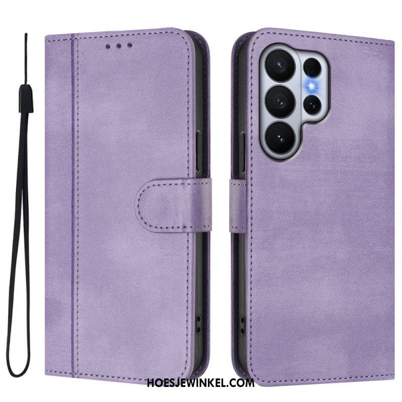Leren Hoesje Samsung Galaxy S26 Ultra Vintage Design Bescherming Hoesje
