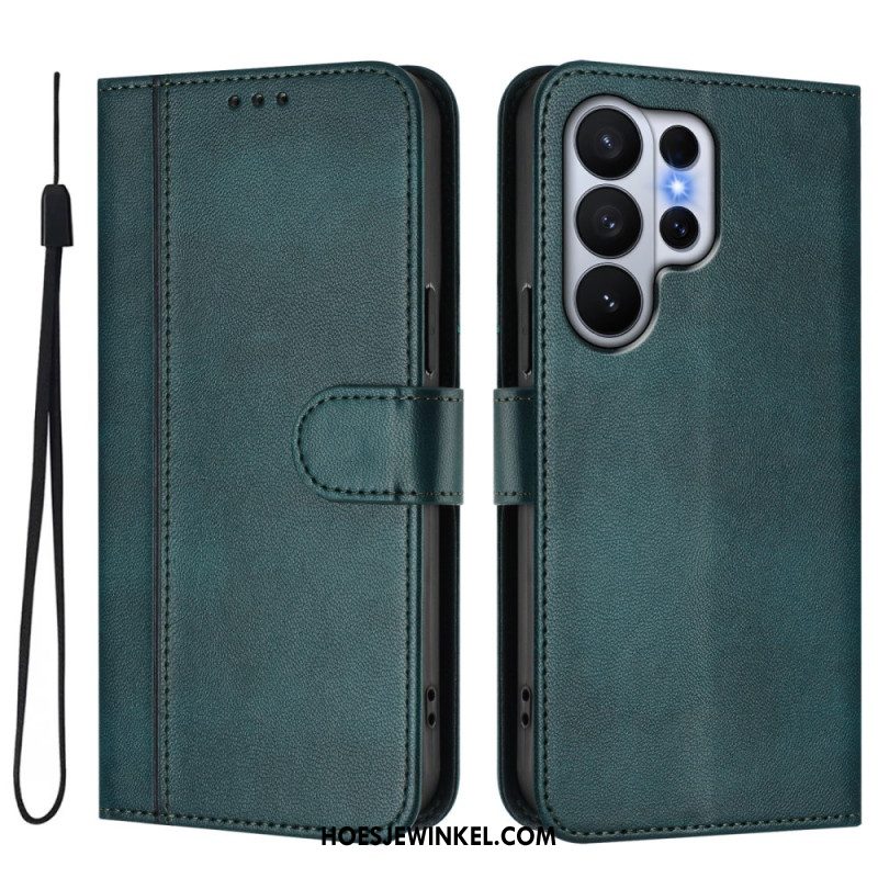 Leren Hoesje Samsung Galaxy S26 Ultra Vintage Design Bescherming Hoesje