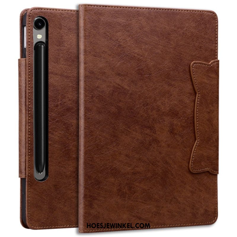 Leren Hoesje Samsung Galaxy Tab S10 Fe Plus Kattensluiting