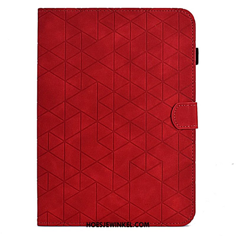 Leren Hoesje Samsung Galaxy Tab S11 Geometrisch Patroon Met Suède-effect Bescherming Hoesje