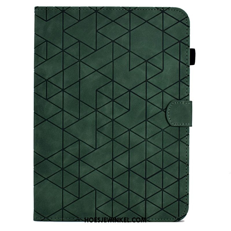 Leren Hoesje Samsung Galaxy Tab S11 Geometrisch Patroon Met Suède-effect Bescherming Hoesje