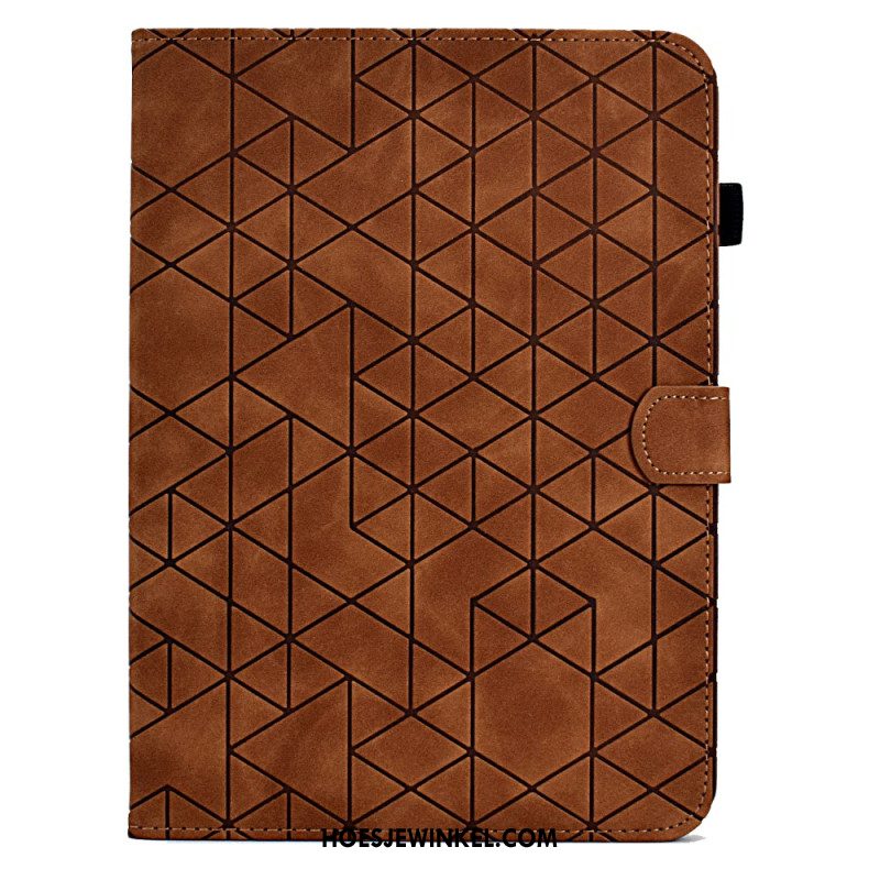Leren Hoesje Samsung Galaxy Tab S11 Geometrisch Patroon Met Suède-effect Bescherming Hoesje