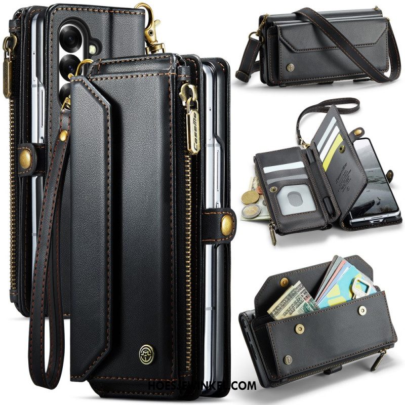 Leren Hoesje Samsung Galaxy Z Fold 7 Caseme Portemonnee Bescherming Hoesje