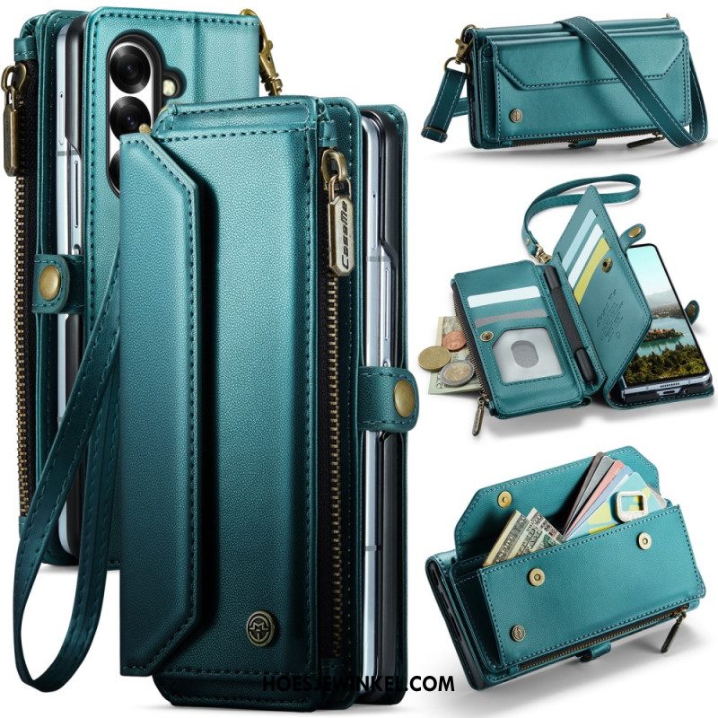 Leren Hoesje Samsung Galaxy Z Fold 7 Caseme Portemonnee Bescherming Hoesje