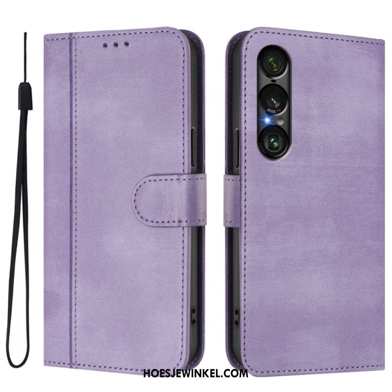 Leren Hoesje Sony Xperia 1 Vii Retro Design Bescherming Hoesje