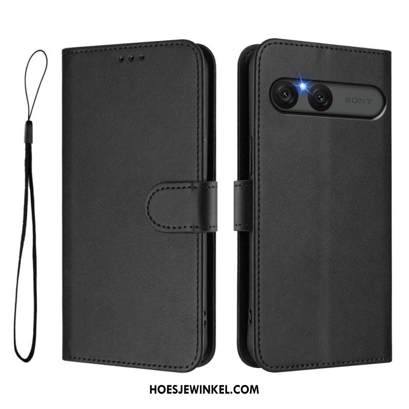 Leren Hoesje Sony Xperia 10 Vii Leer-effect Bescherming Hoesje
