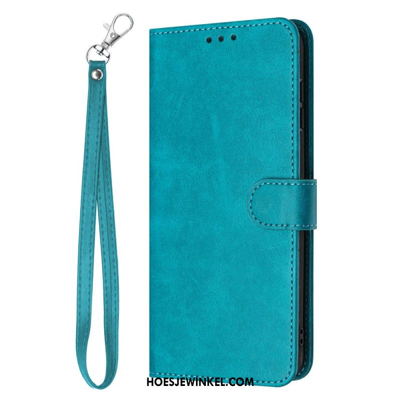 Leren Hoesje Sony Xperia 10 Vii Leer-effect Met Bandje Bescherming Hoesje